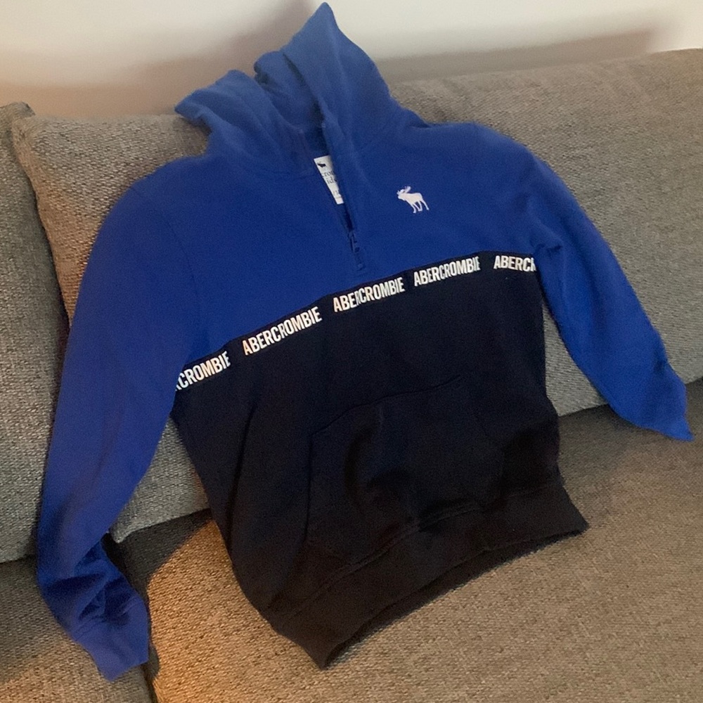 Blue and black hoodie boys